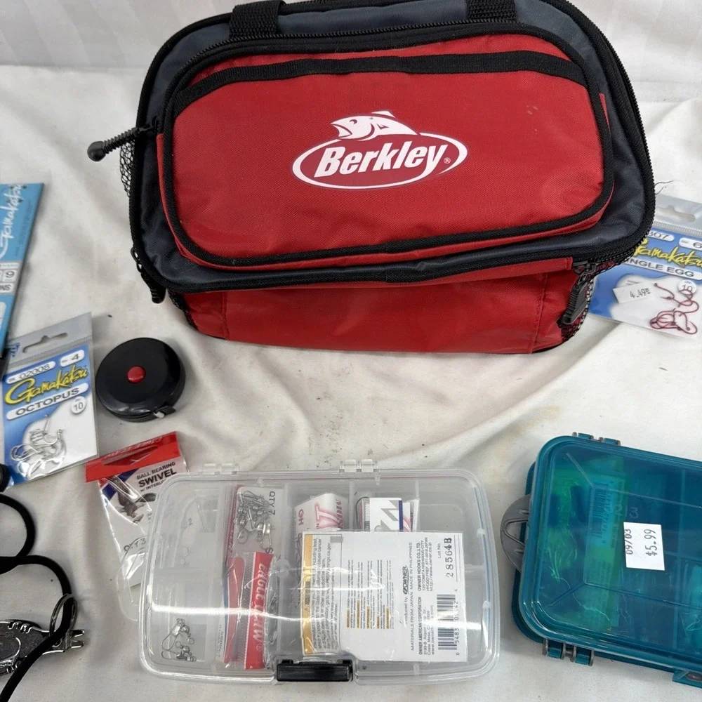 Berkeley Bag And Plano Case And Fishing Supplies Lot